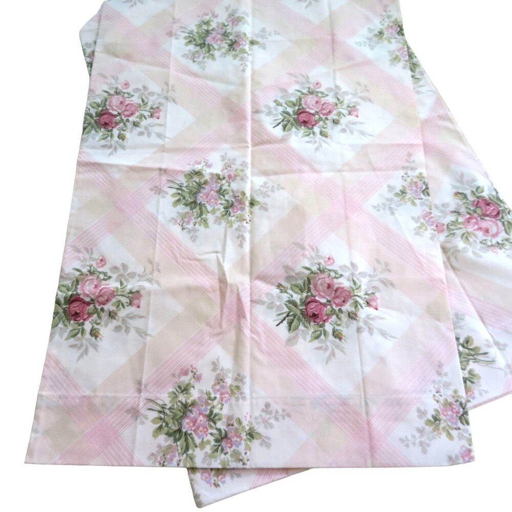 New Vintage Martex Standard No Iron Percale Floral Pillowcases 20"x30" Pair of 2